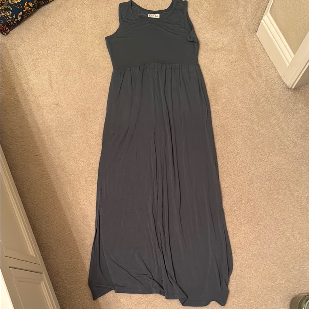 Maurices Gray Halter Maxi Sundress